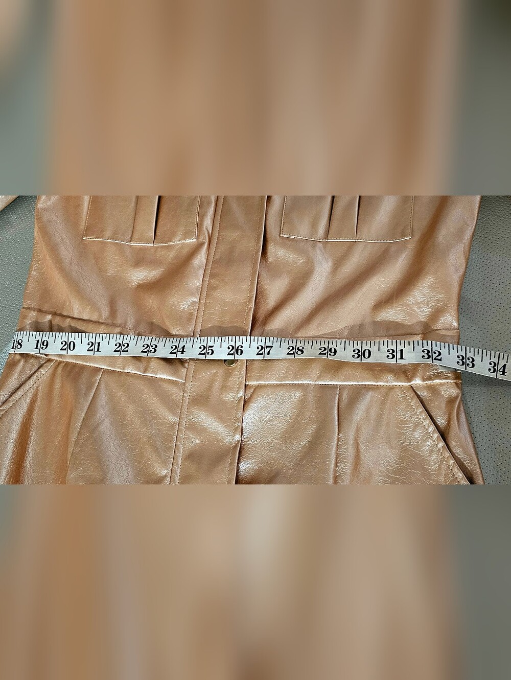 Chic Rosegold High Neck Long Sleeves Latex Jumpsuit. - Picture 13 of 15